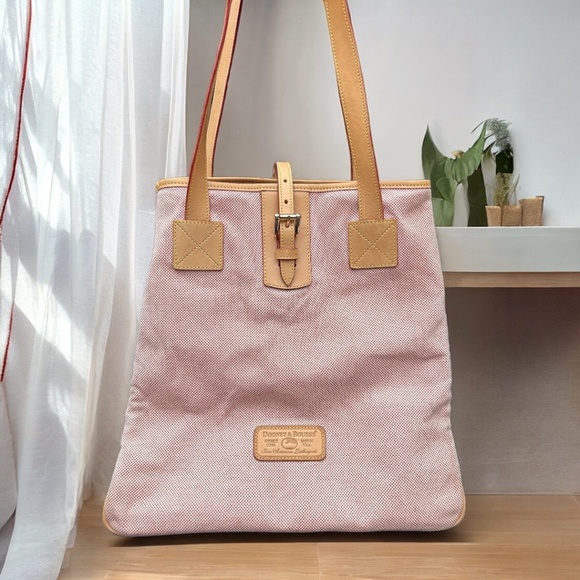Dooney & Bourke Handbags - Dooney & Bourke Pink Canvas and Leather Tote